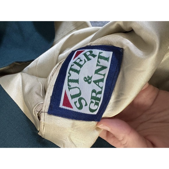 Sutter & Grant Blazer Mens 46 Green Gold Crest Two Button USA Sport Coat - Picture 5 of 11